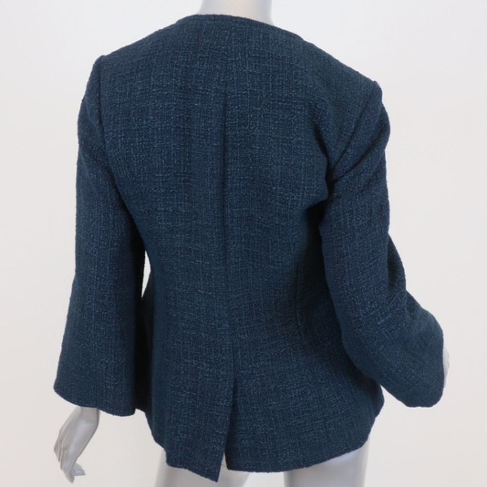Chanel Tweed Jacket Navy Cotton-Blend - Picture 4 of 8